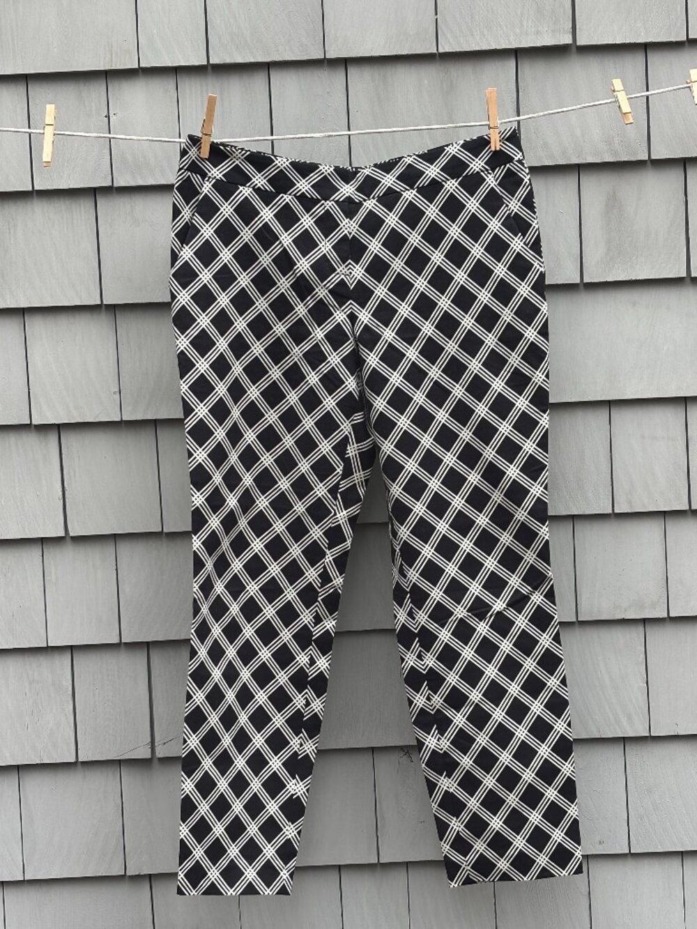 Express Columnist Crop Pant Black White Plaid NWT Size 8